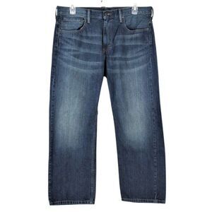 Jeans Levi's 569 Loose Fit Straight Leg Whiskering Medium Wash Blue Men's 34x30
